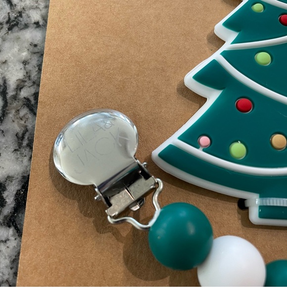 New! Lila & Jack Christmas Tree Pacifier Clip + Teether - Picture 5 of 9